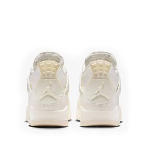 NIKE Air Jordan 4 Retro Womens-Size 8, Sail/Metallic Gold-black