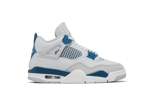 Nike Mens Air Jordan 4 Retro Basketball Shoe, OFF WHITE/MILITARY BLUE-NEUTRAL GREY, 8.5 UK (9.5 US)