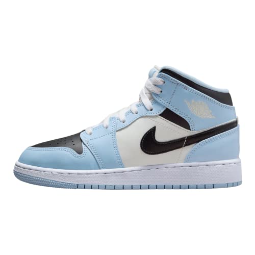 Nike Kids Air Jordan 1 Retro High OG GS Basketball Shoe, Ice Blue/Black Sail-white, 6.5 Big Kid