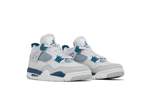 Nike Mens Air Jordan 4 Retro Basketball Shoe, OFF WHITE/MILITARY BLUE-NEUTRAL GREY, 8.5 UK (9.5 US)