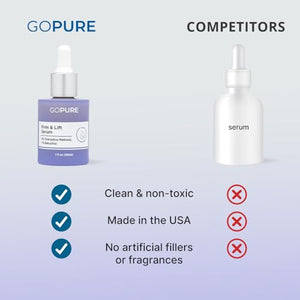 goPure Actives Firm & Lift Serum - Anti-Aging Serum with Retinol for more Smooth, Even-Texture and Glowing Skin, and Antioxidant Bakuchiol for Collagen Support and Firmer-Looking Skin - 1 fl oz