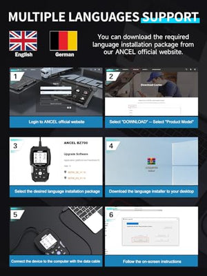 ANCEL BZ700 OBD2 Scanner fit for Mercedes Benz Sprinter Smart,Full System Car Code Reader Diagnostic Tool with All Reset Services, Battery Registration ABS Bleed Airbag EPB Oil SAS TPS CKP Active Test