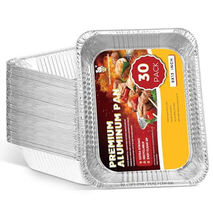 katbite Heavy Duty 9x13 Aluminum Pans (30-Pack) - Premium Disposable Deep Steam Table Foil Baking Pans for Cooking, Heating, Storing & Prepping Food