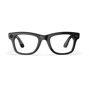 Meta Ray-Ban Smart Glasses, Wayfarer, Shiny Black/Clear, Regular