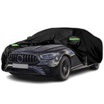 Qnmittry Waterproof Car Covers Compatible with 2006-2024 Mercedes Benz E-Class E300 E350 E400 E450, All Weather Custom-fit Car Cover with Zipper Door for Rain Snowproof UV Windproof