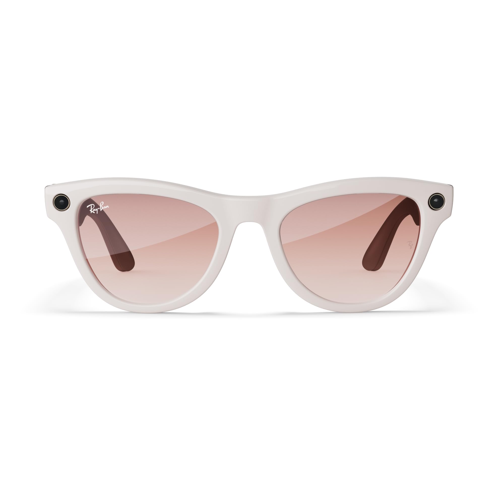 Ray-Ban | Meta Smart Glasses, Skyler, Shiny Chalky Grey / Cinnamon Pink, Regular