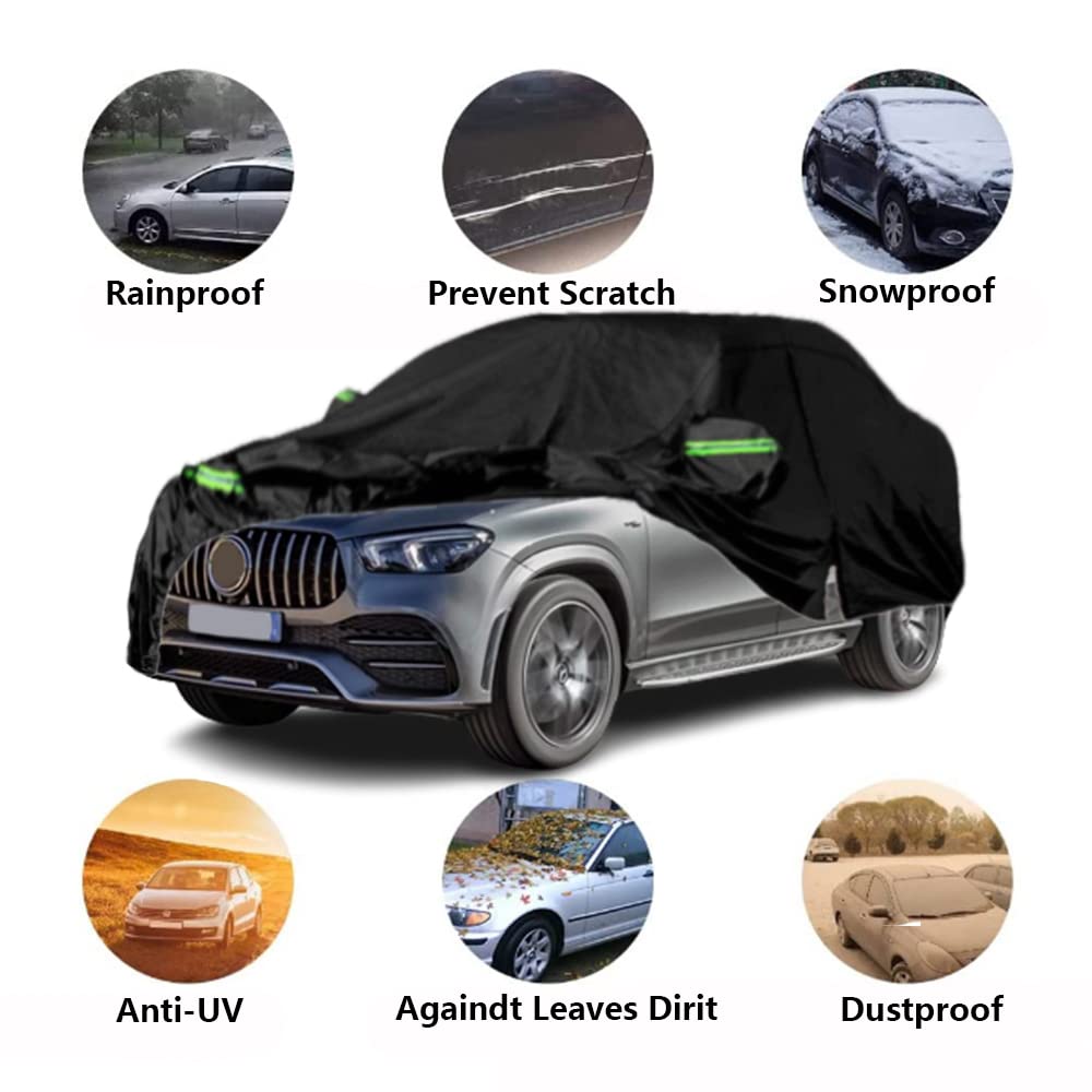 LTDNB Waterproof Car Covers Compatible with 2006-2024 Mercedes Benz GLE 230 250 280 300 320 350, All Weather Custom-fit Car Cover with Zipper Door for Rain Snowproof UV Windproof