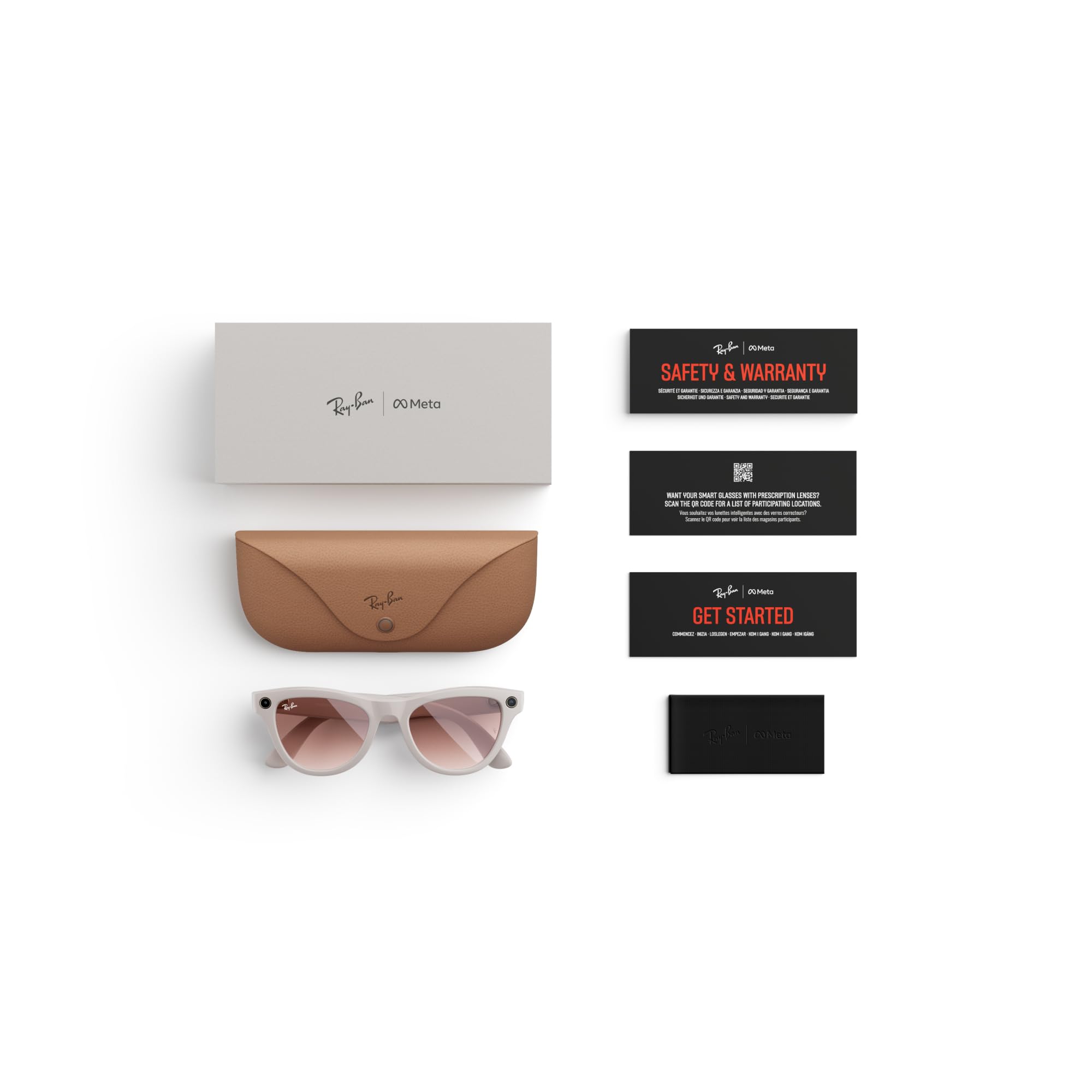 Ray-Ban | Meta Smart Glasses, Skyler, Shiny Chalky Grey / Cinnamon Pink, Regular