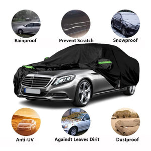 LTDNB Waterproof Car Covers Compatible with 2006-2024 Mercedes Benz S-Class S250 S300 S350 S400 S450, All Weather Custom-fit Car Cover with Zipper Door for Rain Snowproof UV Windproof