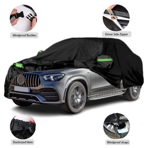 LTDNB Waterproof Car Covers Compatible with 2006-2024 Mercedes Benz GLE 230 250 280 300 320 350, All Weather Custom-fit Car Cover with Zipper Door for Rain Snowproof UV Windproof