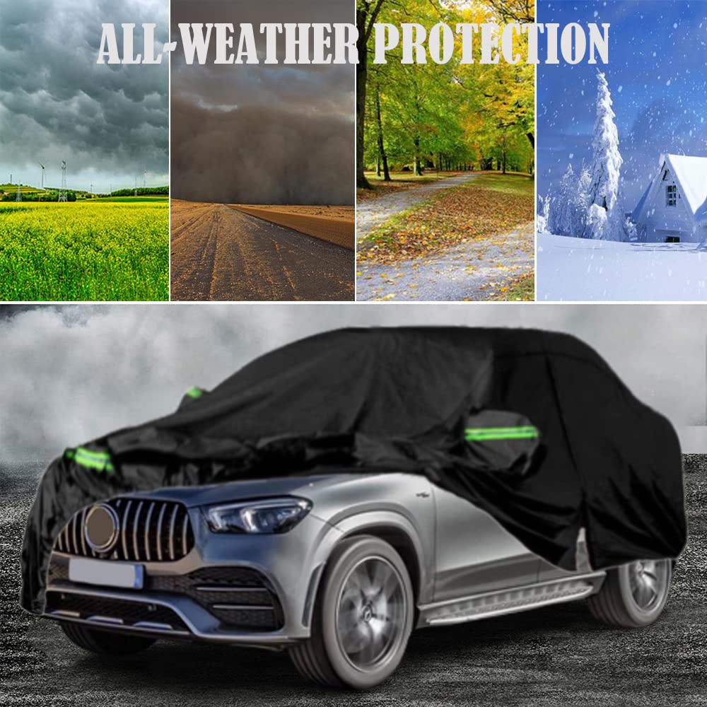 LTDNB Waterproof Car Covers Compatible with 2006-2024 Mercedes Benz GLE 230 250 280 300 320 350, All Weather Custom-fit Car Cover with Zipper Door for Rain Snowproof UV Windproof