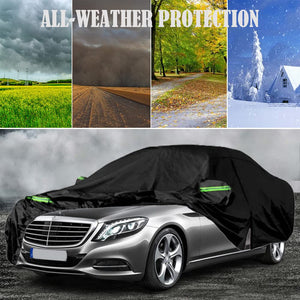 LTDNB Waterproof Car Covers Compatible with 2006-2024 Mercedes Benz S-Class S250 S300 S350 S400 S450, All Weather Custom-fit Car Cover with Zipper Door for Rain Snowproof UV Windproof