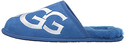 UGG Men's Scuff Logo Slipper, Classic Blue/White, 11