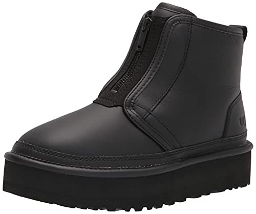 UGG Women's Neumel Platform Zip Fashion Boot, Ultra Matte Black, 8