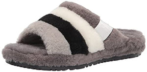 UGG Men's Fluff You Stripes Slipper, Dark Grey Multi, 9