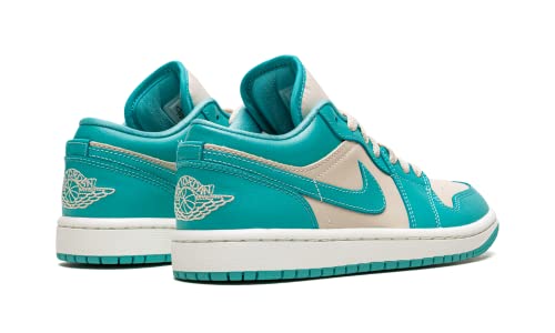 Nike Women's Air Jordan 1 Low UNC Basketball Shoe, Sanddrift/Washed Teal Sail, 8