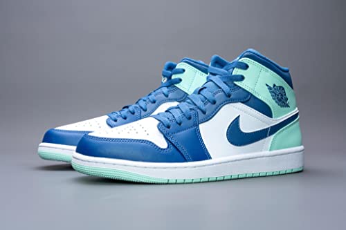 Nike Men's Air Jordan 1 Mid Sneaker, Mystic Navy/Mint Foam-white, 11