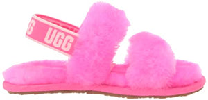 UGG Girls K OH Yeah Slipper, Taffy Pink, 5 Big Kid