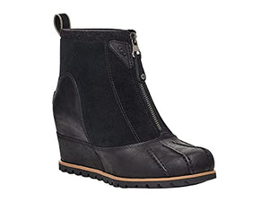 UGG Women's Reggie Fashion Boot, Black Leather, 7