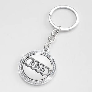 for Audi key chain car logo key chain Diamond accessories suitable for Audi all Series Decoration men and women business gifts birthday gifts (1 piece)