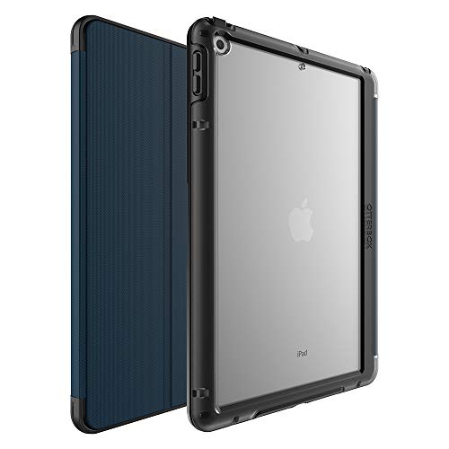 OTTERBOX SYMMETRY FOLIO SERIES Case for iPad 7th, 8th & 9th Gen (10.2" Display - 2019, 2020 & 2021 version) - Retail Packaging - COASTAL EVENING (CLEAR/BLACK/BLAZER BLUE)