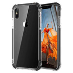 GPFILE Clear iPhone Xs Case, iPhone X/XS Protective Case Cover [4 Reinforced Corners] Shockproof Case with Air Cushion Bumper for iPhone X/XS 5.8" 2018 Clear-Black