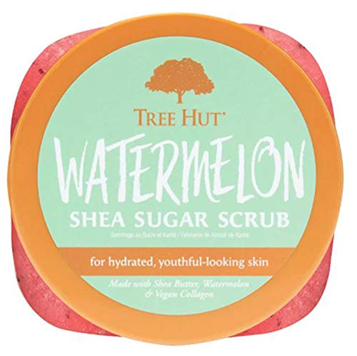 Tree Hut Watermelon Shea Sugar Scrub 18 Oz! Formulated With Watermelon, Certified Shea Butter And Collagen! Exfoliating Body Scrub That Leaves Skin Feeling Soft & Smooth! (Watermelon Scrub)