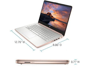 2023 Newest HP Laptops for College Student & Business, 14'' HD Computer, Intel Celeron N4120(4-core), up to 2.60 GHz, 16GB RAM, 576GB(64GB SSD+512GB Card), HDMI, Rose Gold, Windows 11, ROKC HDMI Cable