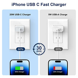 Fast Charger iPhone，[Apple MFi Certified] 20W PD USB C Wall Charger 4 Pack with 6FT Fast Charging Cable - Fast Charger for iPhone 14/14 Pro Max/13/13 Pro/12/12 Pro/11/11 Pro/XS, iPad