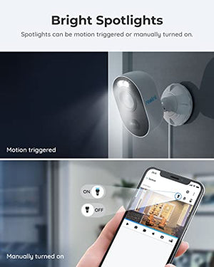 Outdoor Security Camera with Spotlight, Reolink Lumus 1080P HD Plug-in WiFi Camera for Home Security System, PIR Motion Detection, Two-Way Talk and Siren Alarm, Waterproof, Cloud/Micro SD Card Storage