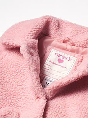 Carter's Girls' Cozy Sherpa Coat Jacket, Mauve, 4