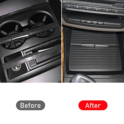 Jaronx Compatible with BMW Cup Holder Sliding Cover, X5/ X6 Console Roller Blind Cover, Center Console Sliding Shutters Compatible with BMW X5 E70 (2006-2013) / X6 E71 E72 (2007-2011)