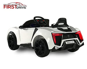 First Drive Lykan Hypersport Style Ride On Electric Car - 12v Power Motorized Kids Cars-White