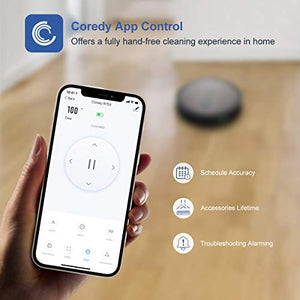 Coredy R750 Robot Vacuum Cleaner, Compatible with Alexa, Mopping System, Boost Intellect, Virtual Boundary Supported, 2200Pa Suction, Super-Thin, Upgraded Robotic Vacuums, Cleans Hard Floor to Carpet