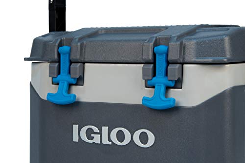 Igloo BMX 25 Quart Cooler with Cool Riser Technology, Fish Ruler, and Tie-Down Points - 11.29 Pounds - Carbonite Gray and Blue