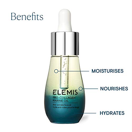 ELEMIS Pro-Collagen Marine Oil | Ultra Lightweight Anti-Wrinkle Daily Face Oil Deeply Moisturizes, Nourishes, and Hydrates for a Youthful Look | 15 mL