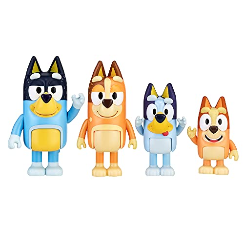 Bluey Bluey & Family Figure 4-Pack, Bingo, Bandit & Chilli - New Expressions