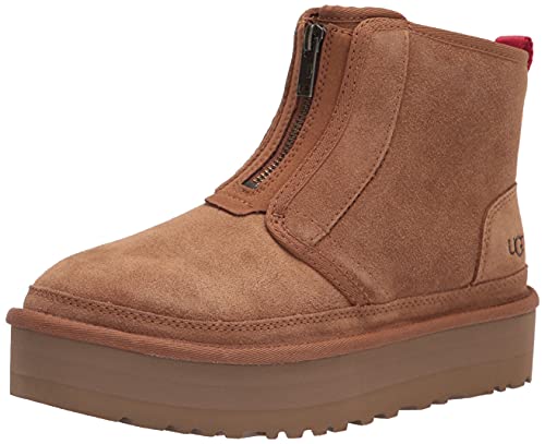 UGG Women's Neumel Platform Zip Fashion Boot, Chestnut, 8