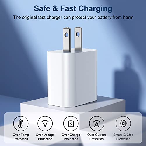 Fast Charger iPhone，[Apple MFi Certified] 20W PD USB C Wall Charger 4 Pack with 6FT Fast Charging Cable - Fast Charger for iPhone 14/14 Pro Max/13/13 Pro/12/12 Pro/11/11 Pro/XS, iPad