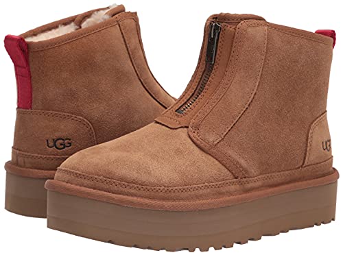 UGG Women's Neumel Platform Zip Fashion Boot, Chestnut, 8