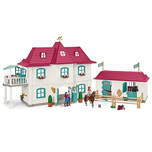 Schleich Horse Toys and Playsets, Award Winning 108 Piece Set Lakeside Country House, Horse Stable, Pony Figurines, Rider Action Figures, and Barn Accessories, for Girls and Boys Ages 5 and Above