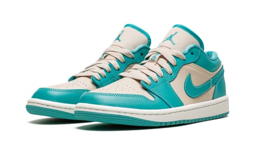 Nike Women's Air Jordan 1 Low UNC Basketball Shoe, Sanddrift/Washed Teal Sail, 8