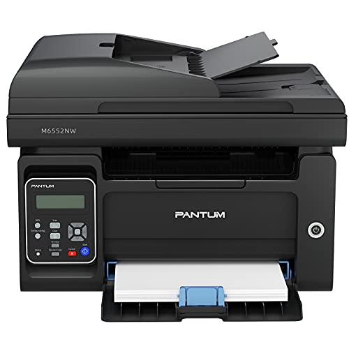 Pantum M6552NW All in One Laser Printer Scanner Copier Wireless Monochrome Black and White Printer Home Office - Print Copy Scan, Speed Up to 23 ppm, 50-Sheet ADF, 150 Large Paper Capacity