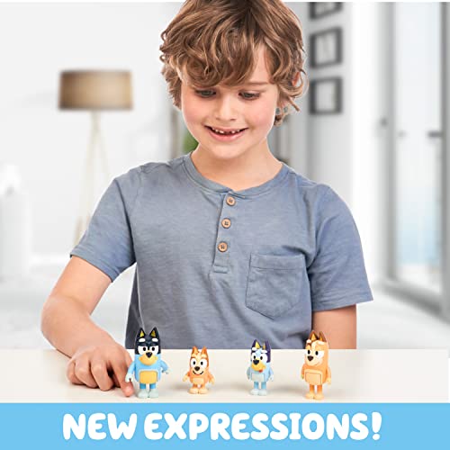 Bluey Bluey & Family Figure 4-Pack, Bingo, Bandit & Chilli - New Expressions