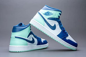 Nike Men's Air Jordan 1 Mid Sneaker, Mystic Navy/Mint Foam-white, 11