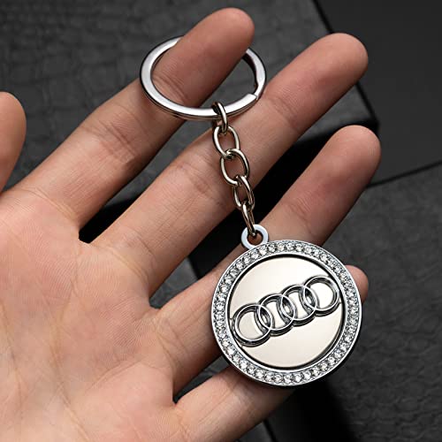 for Audi key chain car logo key chain Diamond accessories suitable for Audi all Series Decoration men and women business gifts birthday gifts (1 piece)