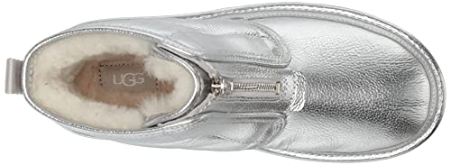 UGG Women's Neumel Platform Zip Shine Fashion Boot, Silver Metallic, 8