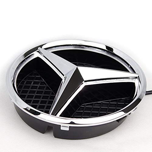 LED Emblem for 2011-2018, Front Car Grille Badge, Illuminated Logo Hood Star DRL, White Light - Drive Brighter (White, not Transparent Grid)