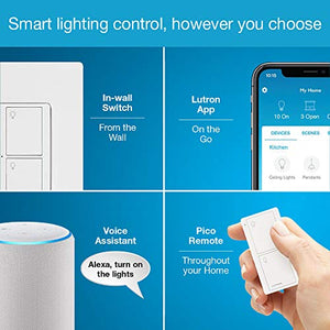 Lutron Caseta Deluxe Smart Switch Kit | Works with Alexa, Apple HomeKit, and the Google Assistant | P-BDG-PKG2WS-WH | White