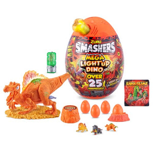 Smashers Mega Light Up Dino Spinosaurus Series 4 by ZURU - Collectible Egg with Over 25 Surprises, Volcano Slime, Fossil Toy, Dinosaur Toy, Toys for Boys and Kids (Spinosaurus)